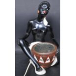 RETRO VINTAGE CIRCA 1960S LAMP OF A SEATED AFRICAN LADY