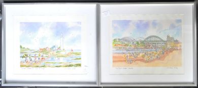 WILF MCCANN - PAIR OF CONTEMPORARY NEWCASTLE WATERCOLOURS