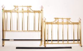 VICTORIAN STYLE BRASS & CERAMIC BED FRAME