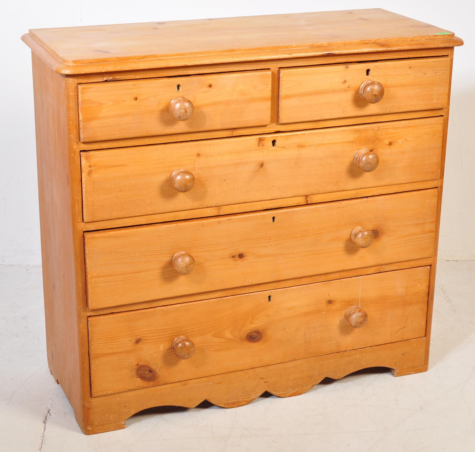 19TH CENTURY VICTORIAN PINE CHEST OF DRAWERS - Image 2 of 8