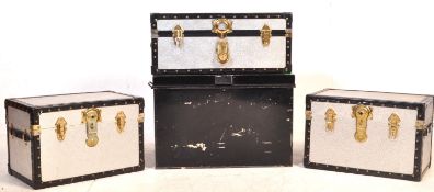20TH CENTURY EBONISED CHEST TOGETHER WITH THREE OTHERS
