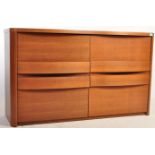 CONTEMPORARY TEAK WOOD BOW FRONT SIDEBOARD