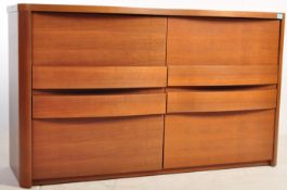 CONTEMPORARY TEAK WOOD BOW FRONT SIDEBOARD