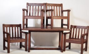 CONTEMPORARY TEAK WOOD GARDEN TABLE AND CHAIRS
