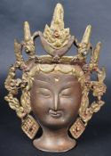 19TH CENTURY BRONZE TIBETAN DIPANKARA BUDDHA HEAD