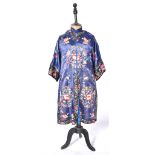 19TH CENTURY CHINESE SILK KIMONO IN COBALT