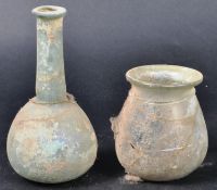TWO PIECES OF ANCIENT ROMAN GLASS