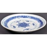 EARLY 19TH CENTURY CHINESE SIGNED BLUE & WHITE PLATE