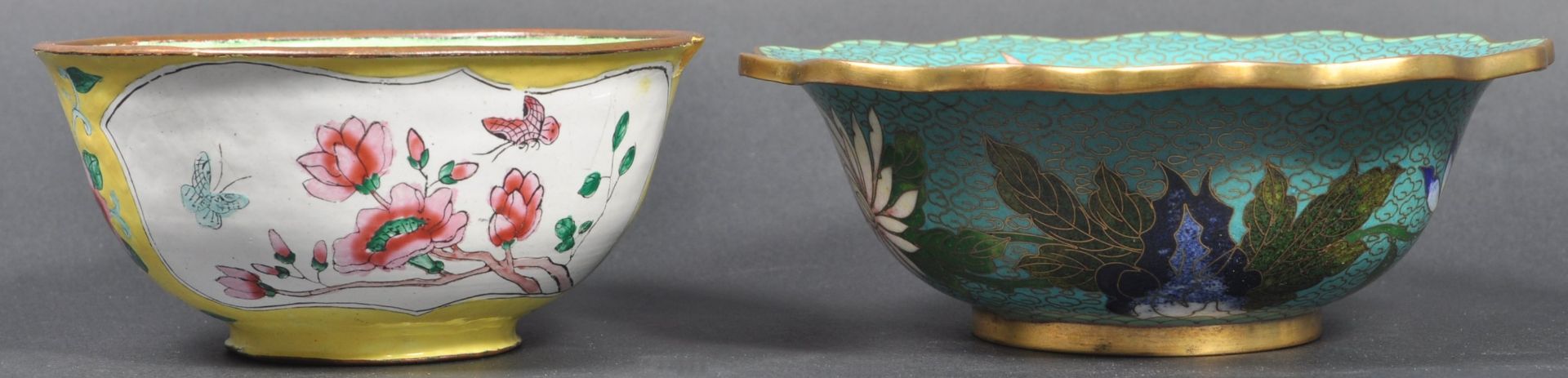 TO EARLY 20TH CENTURY CHINESE CLOISONNE BOWLS