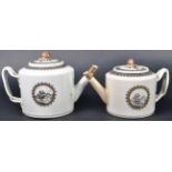 PAIR OF 18TH CENTURY CHINESE HAND DECORATED TEAPOTS