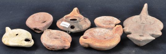 COLLECTION OF ANCIENT ROMAN OIL LAMPS