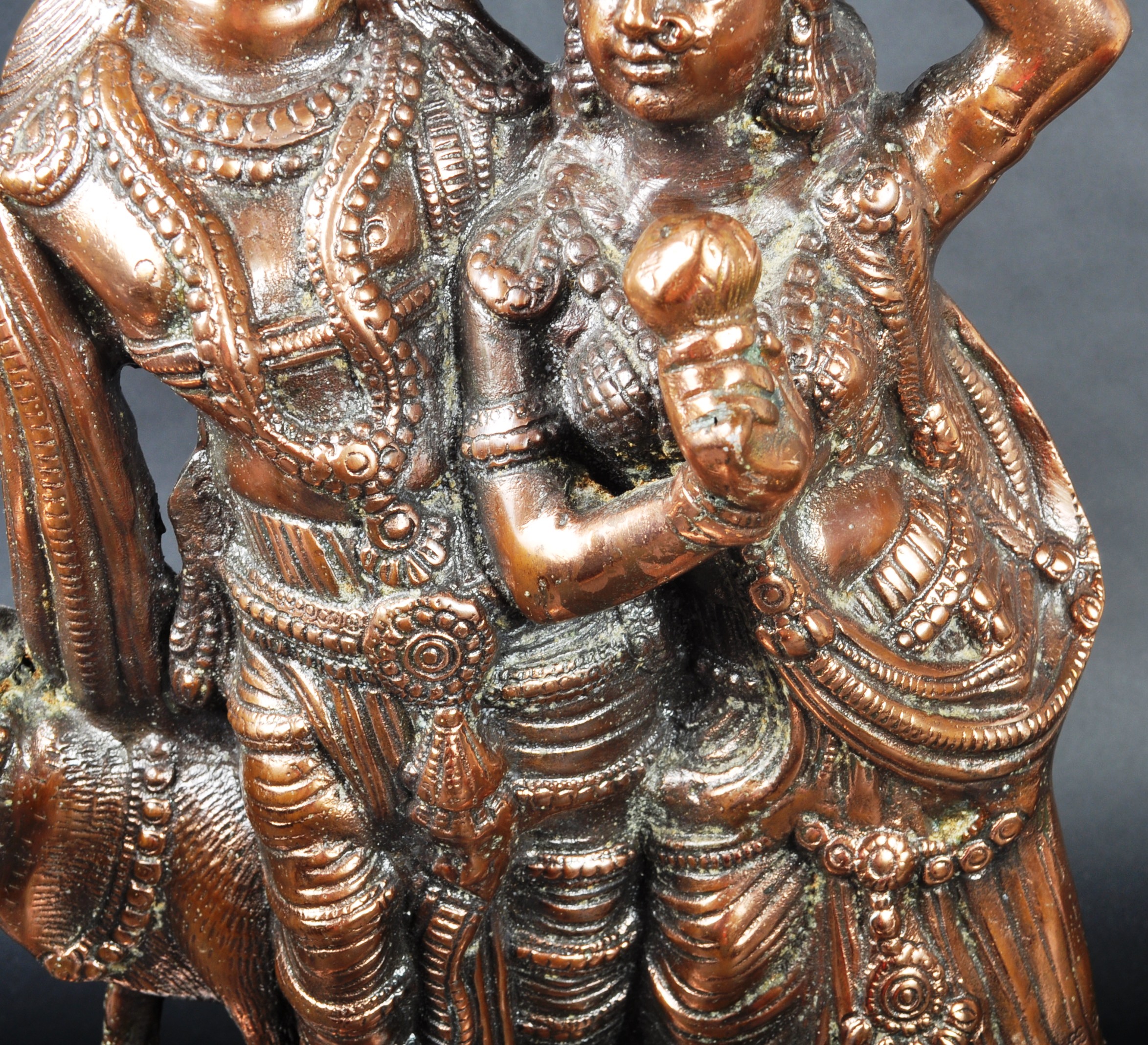 LARGE EARLY 20TH CENTURY HINDU COPPER FIGURINE GROUP - Image 4 of 9