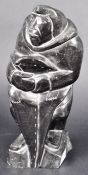 PETER ANAUTA - LARGE INUIT HAND CARVED FIGURE WITH SEAL
