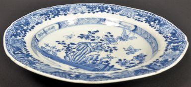 LATE 18TH CENTURY CHINESE BLUE & WHITE PLATE