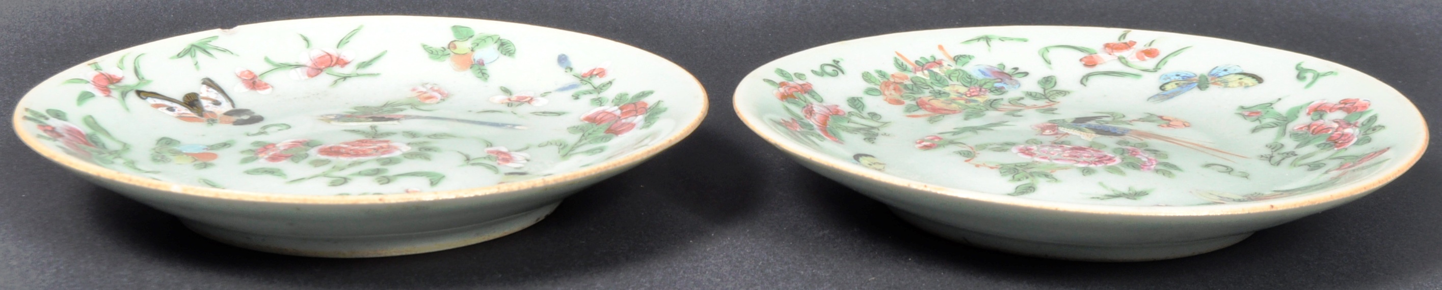 CHINESE PORCELAIN - PAIR 19TH CENTURY FAMILLE ROSE PLATES - Image 2 of 10