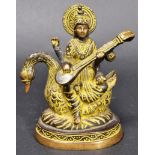 19TH CENTURY INDIAN HINDU BRONZE OF SARASWATI