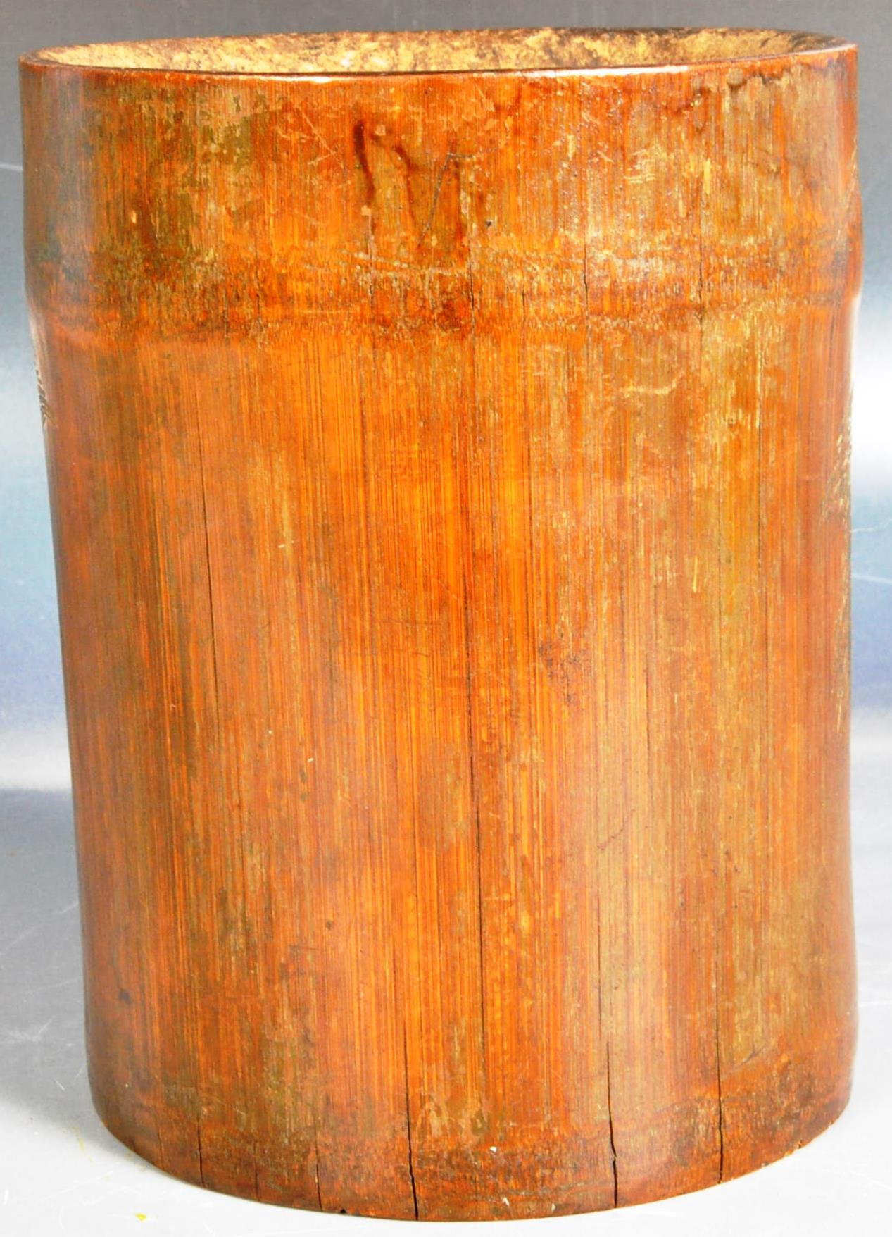 19TH CENTURY CHINESE HAND CARVED BAMBOO BRUSH POT - Image 5 of 6