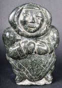 BELIEVED PAULOSIE KASUDLUAK - HAND CARVED SIGNED INUIT SOAPSTONE FIGURE