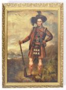 19TH CENTURY SCOTTISH OIL ON BOARD SOLDIER PAINTING