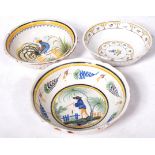 THREE 18TH / 19TH CENTURY FRENCH FAIENCE BOWLS