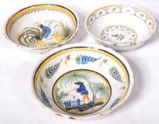 THREE 18TH / 19TH CENTURY FRENCH FAIENCE BOWLS