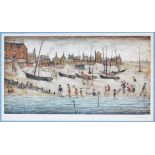 LS LOWRY - DEAL BEACH - SIGNED LITHOGRAPH PRINT