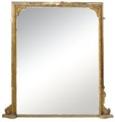 19TH CENTURY VICTORIAN GILT OVERMANTLE MIRROR