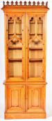 MANNER OF PUGIN - POLLARD OAK GOTHIC LIBRARY BOOKCASE