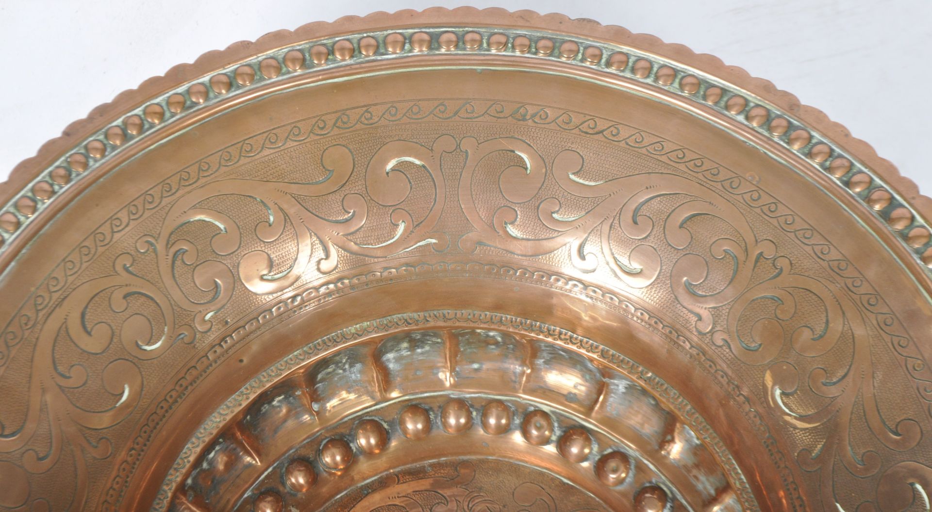 LARGE 19TH CENTURY DUTCH COPPER OFFERINGS BOWL - Image 3 of 6