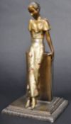 JOSEPH LORENZL (1892-1950) - ART DECO BRONZE TABLE LIGHTER