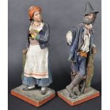 PAIR OF 19TH CENTURY PAPIER MACHE HAND PAINTED FIGURES