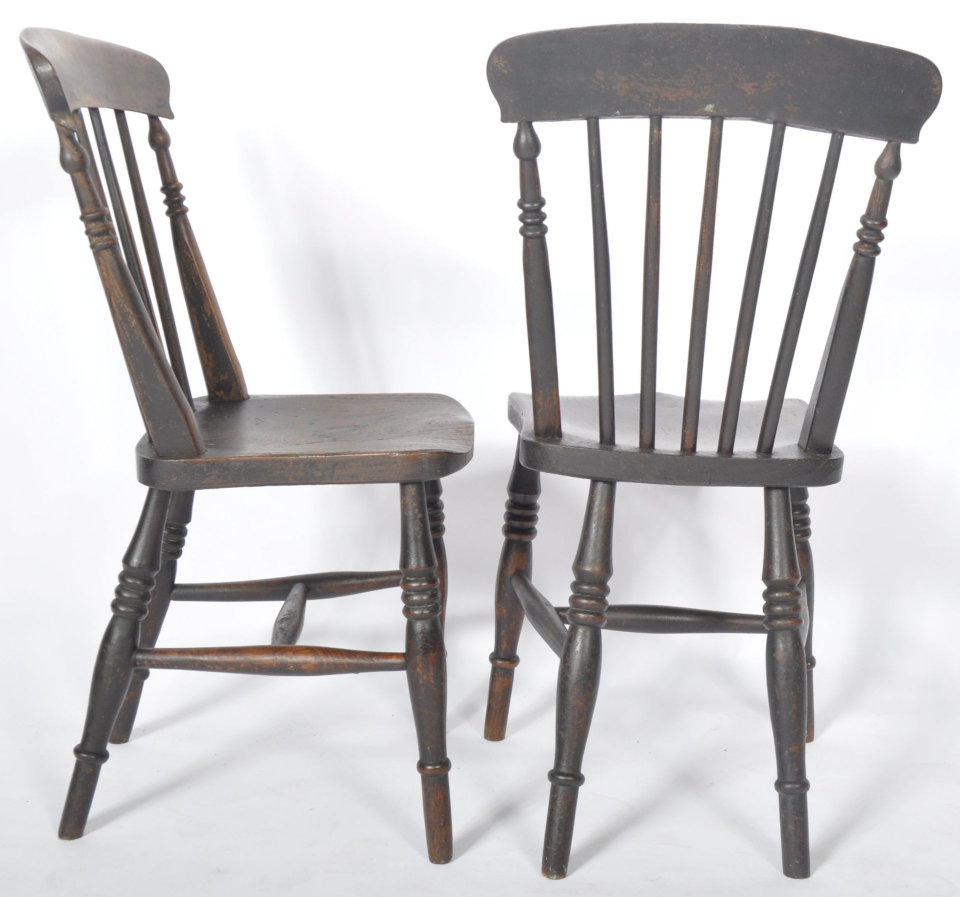 SET OF FOUR 19TH CENTURY BEECH & ELM FARMHOUSE DINING CHAIRS - Image 6 of 8