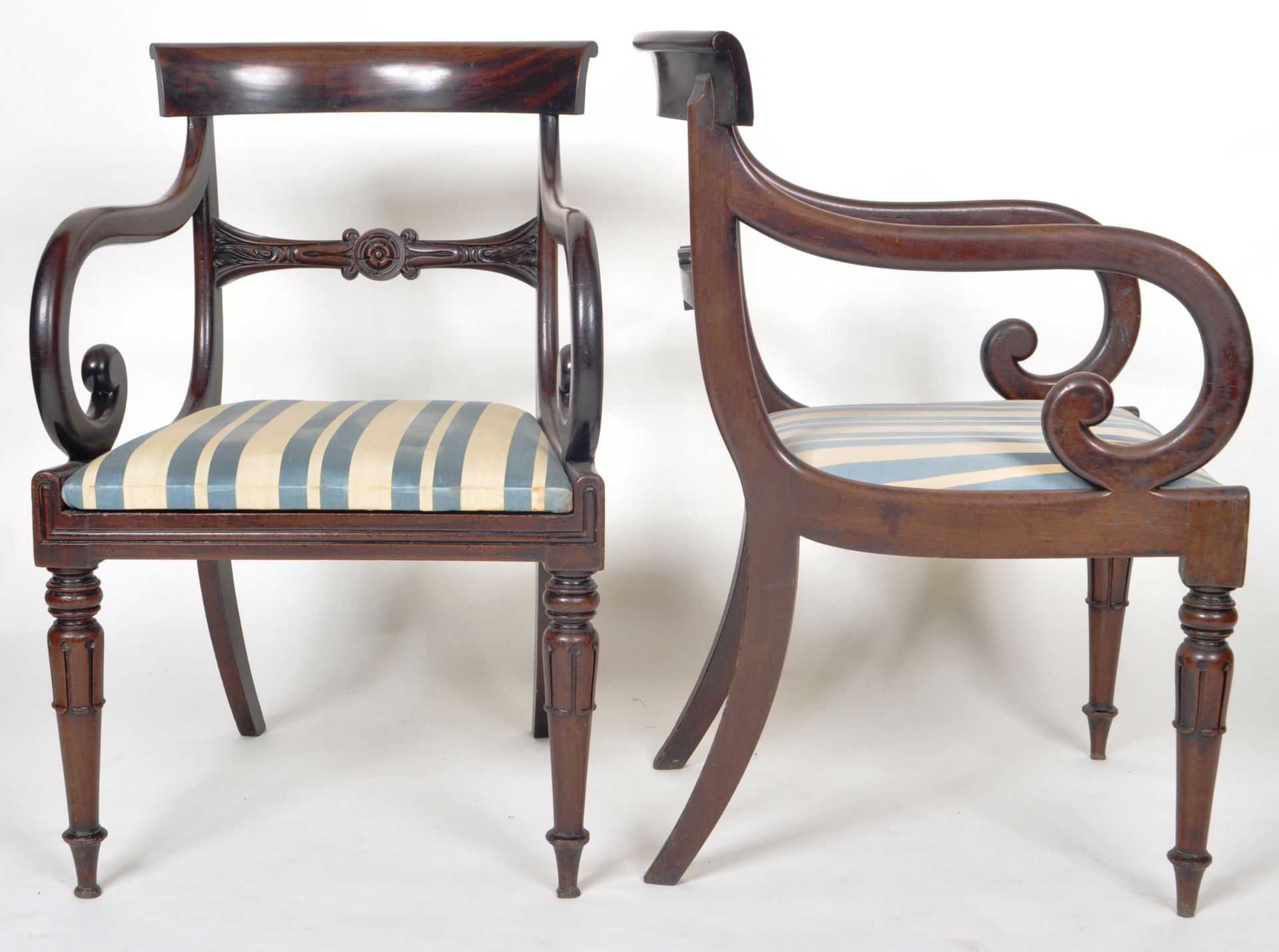 PAIR OF REGENCY MAHOGANY GILLOW MANNER ARMCHAIRS - Image 5 of 8