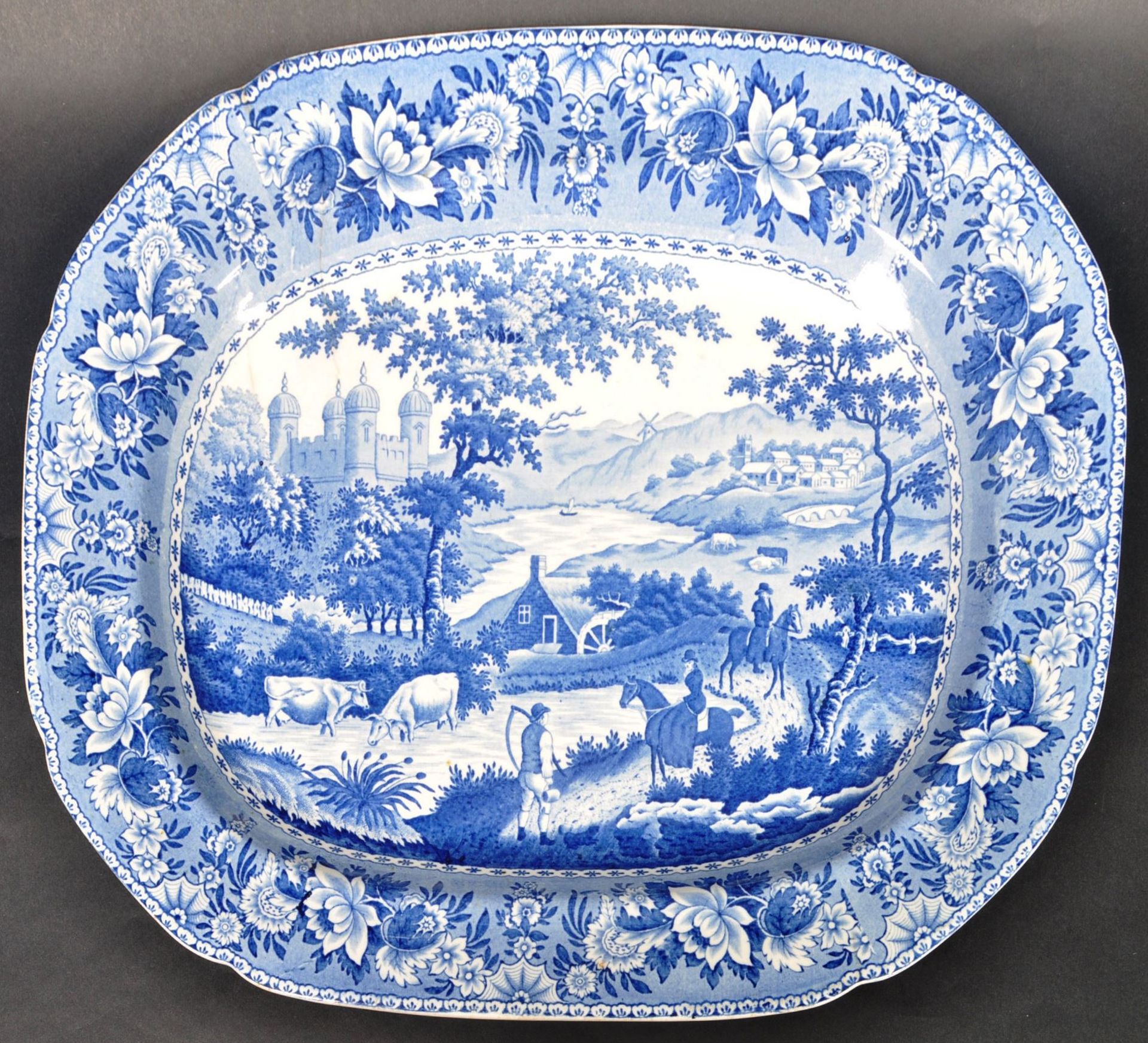 GEORGE III SWANSEA POTTERY LADIES OF LLANGOLLEN PLATTER