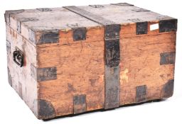 19TH CENTURY VICTORIAN OAK AND IRON BOUND SILVER CHEST