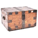 19TH CENTURY VICTORIAN OAK AND IRON BOUND SILVER CHEST