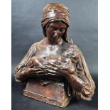 19TH CENTURY PLASTER BUST OF MADONNA & CHILD