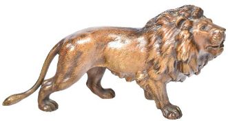 19TH CENTURY AUSTRIAN COLD PAINTED BRONZE LION