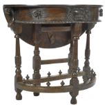 17TH CENTURY OAK ECCLESIASTICAL CREDENCE GATELEG TABLE