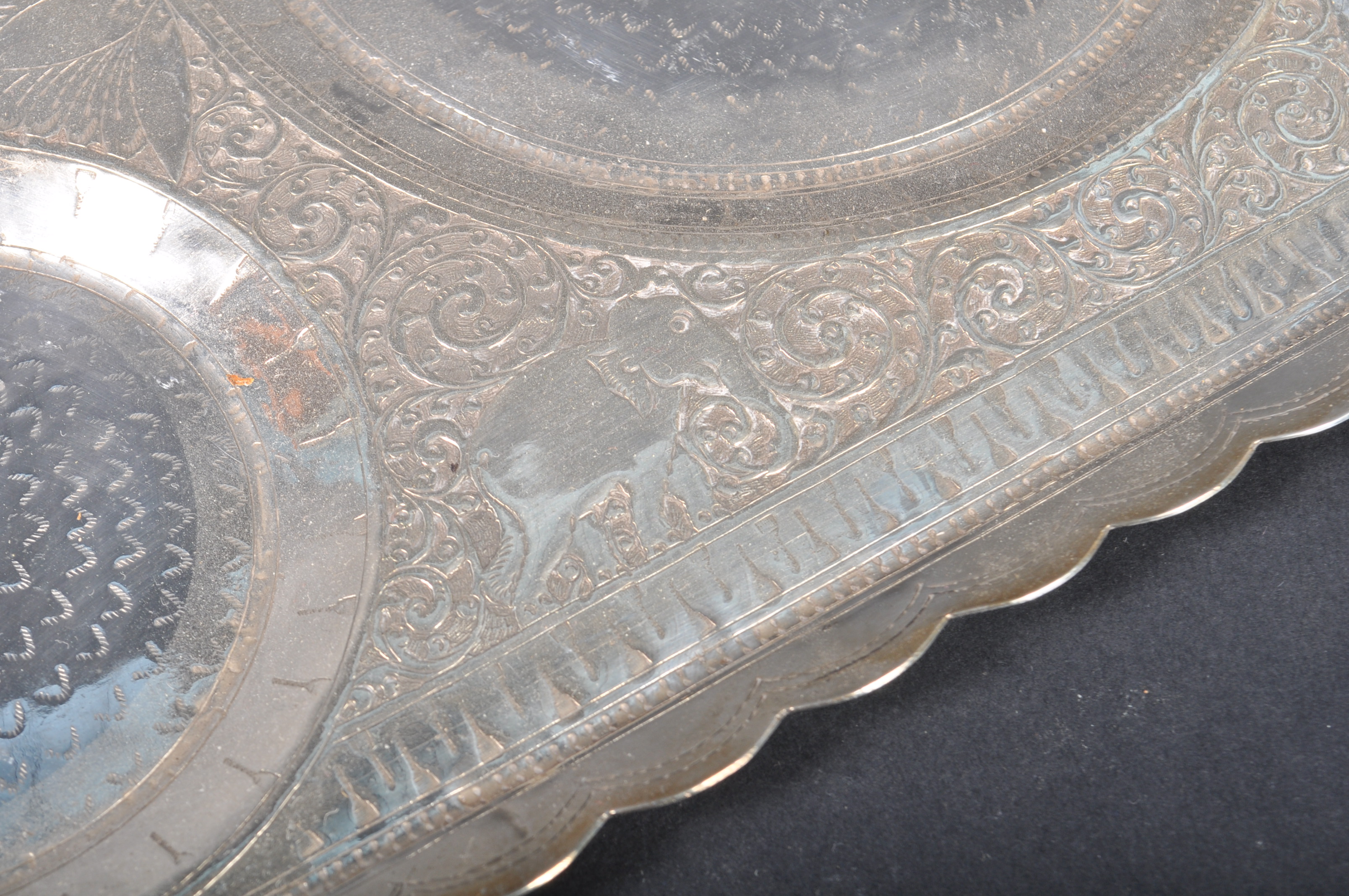 19TH CENTURY ANGLO INDIAN SILVER TEA SET ON TRAY - Image 11 of 12