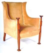 EDWARDIAN MAHOGANY LINE INLAID SALON ARMCHAIR