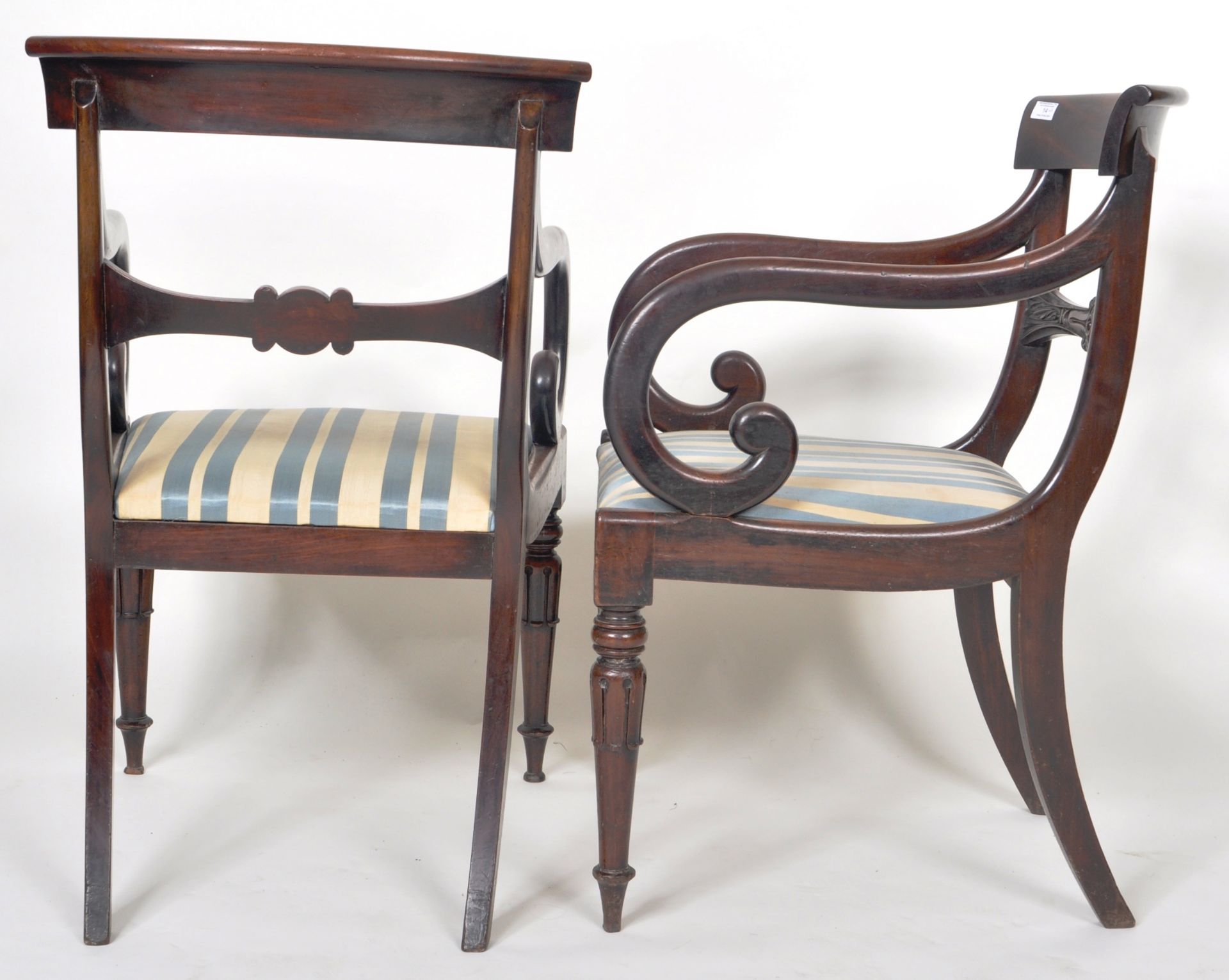 PAIR OF REGENCY MAHOGANY GILLOW MANNER ARMCHAIRS - Image 7 of 8