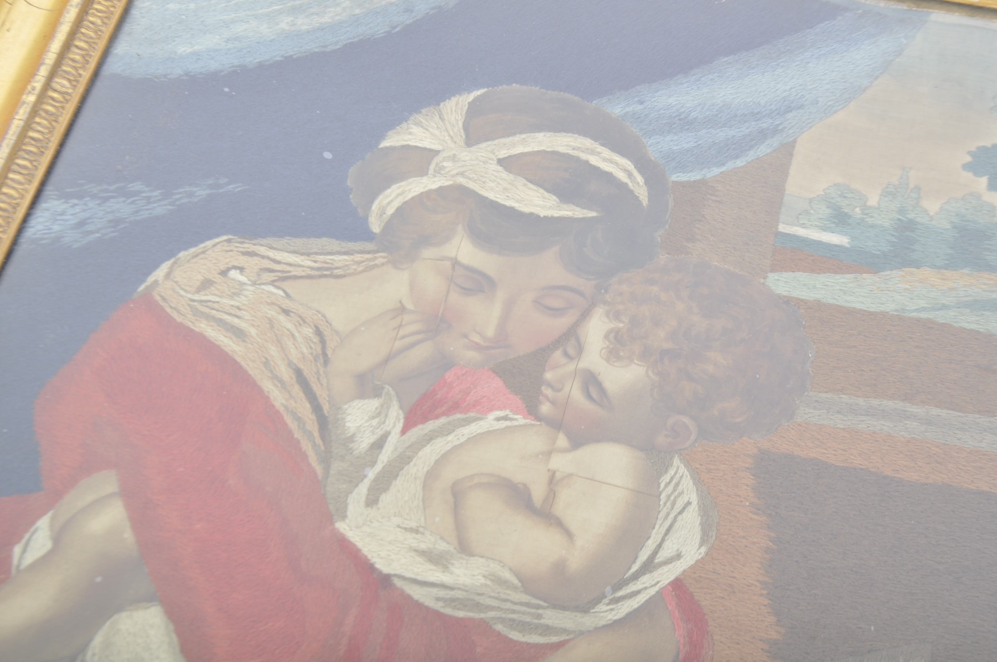 18TH CENTURY EMBROIDERED SILK OF THE MADONNA & CHILD CHRIST - Image 3 of 8