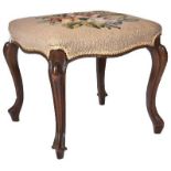 19TH CENTURY GEORGE III WALNUT AND TAPESTRY STOOL