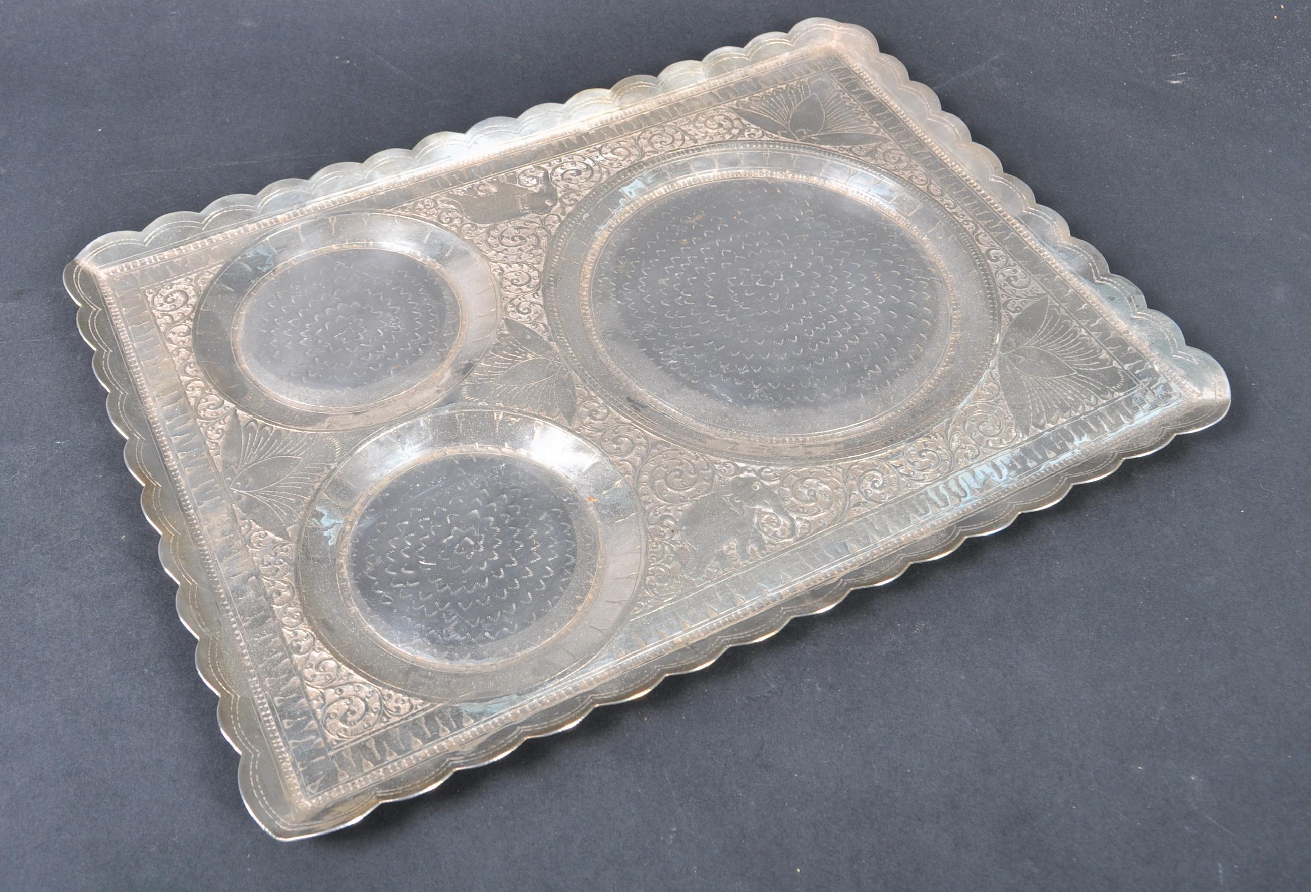 19TH CENTURY ANGLO INDIAN SILVER TEA SET ON TRAY - Image 10 of 12