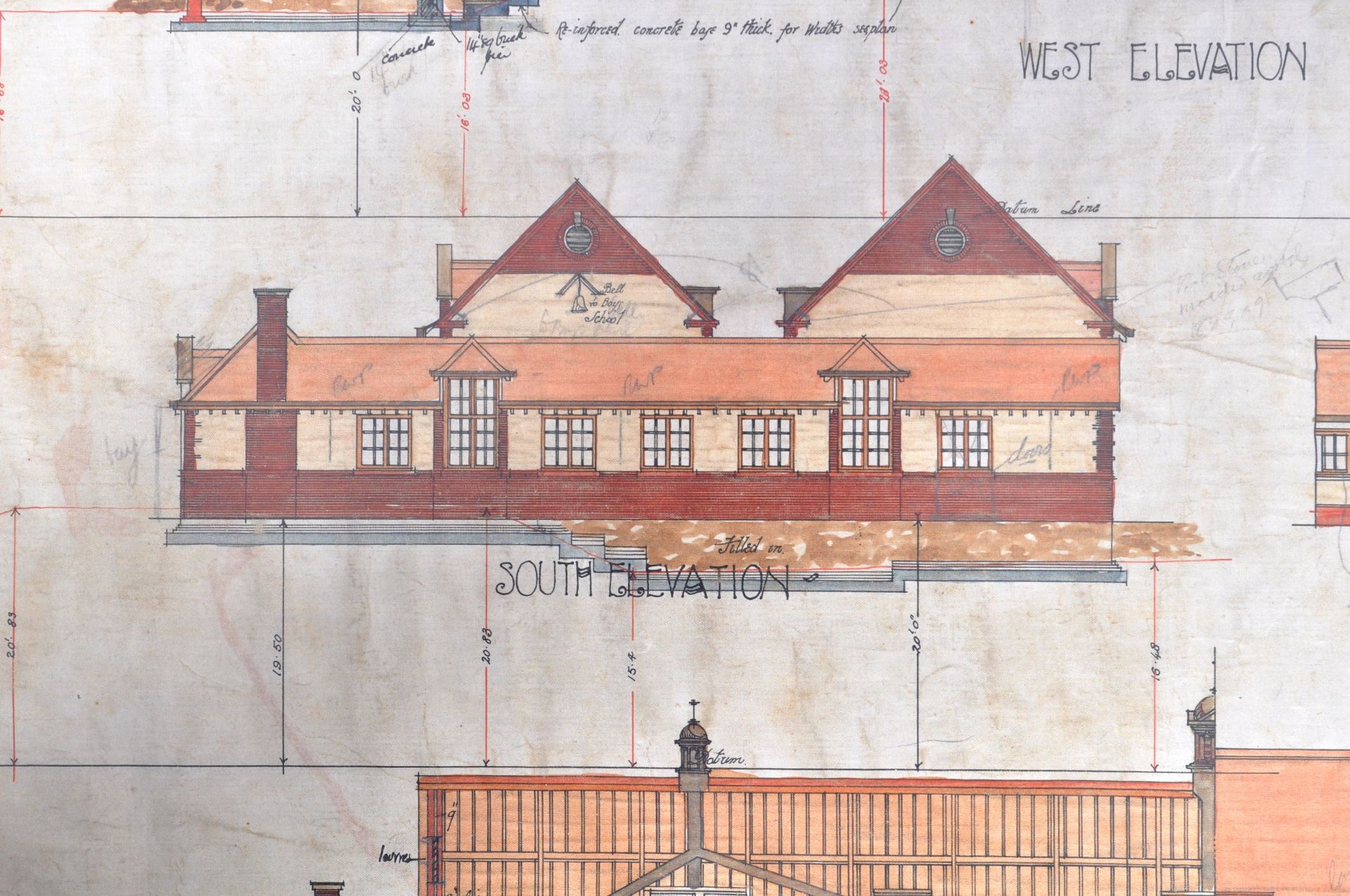 TWO EDWARDIAN ROSETTA ROAD SCHOOL BUILDING PLANS - Bild 12 aus 15