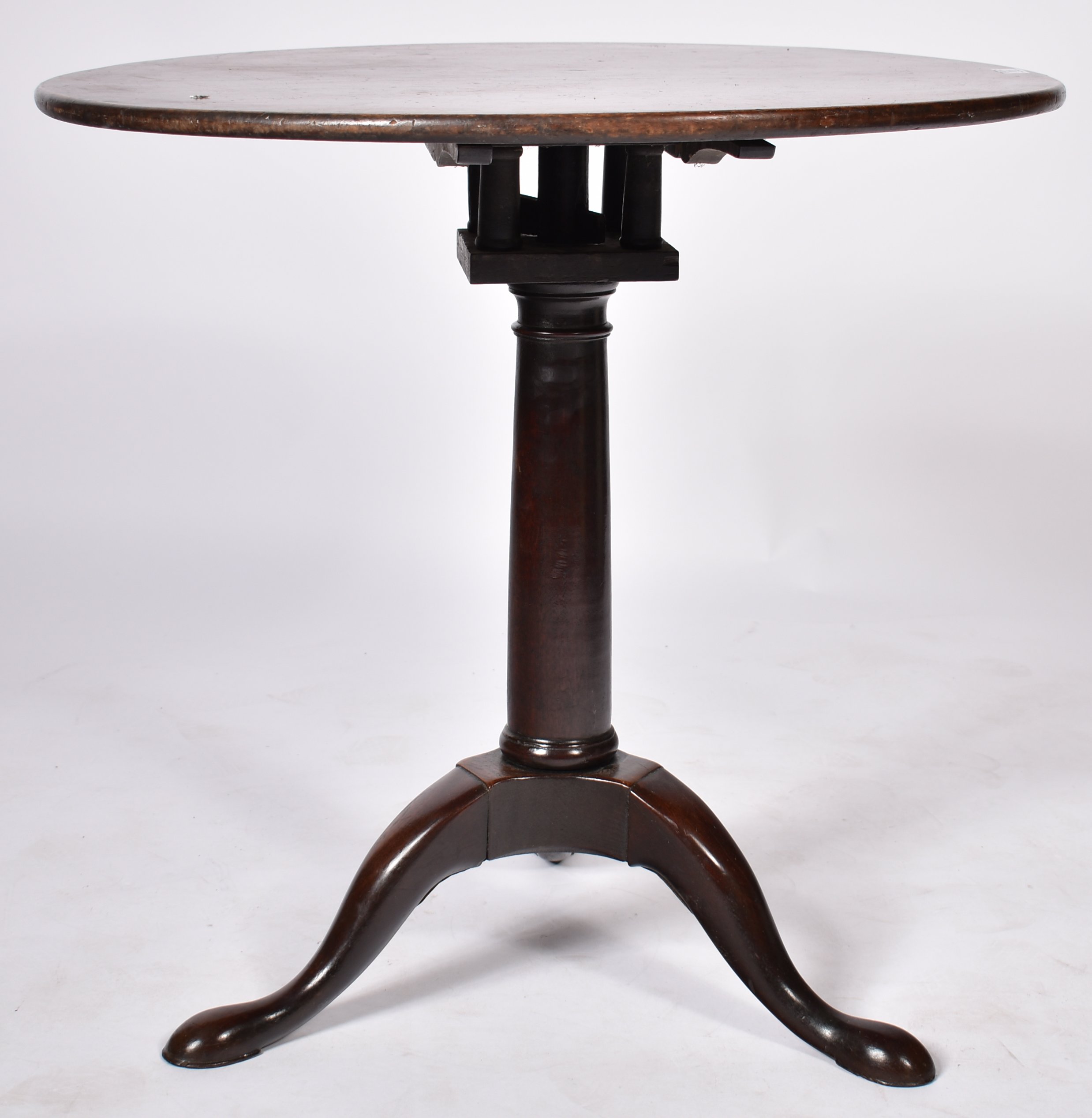 18TH CENTURY GEORGE III MAHOGANY BIRDCAGE TABLE - Image 2 of 5