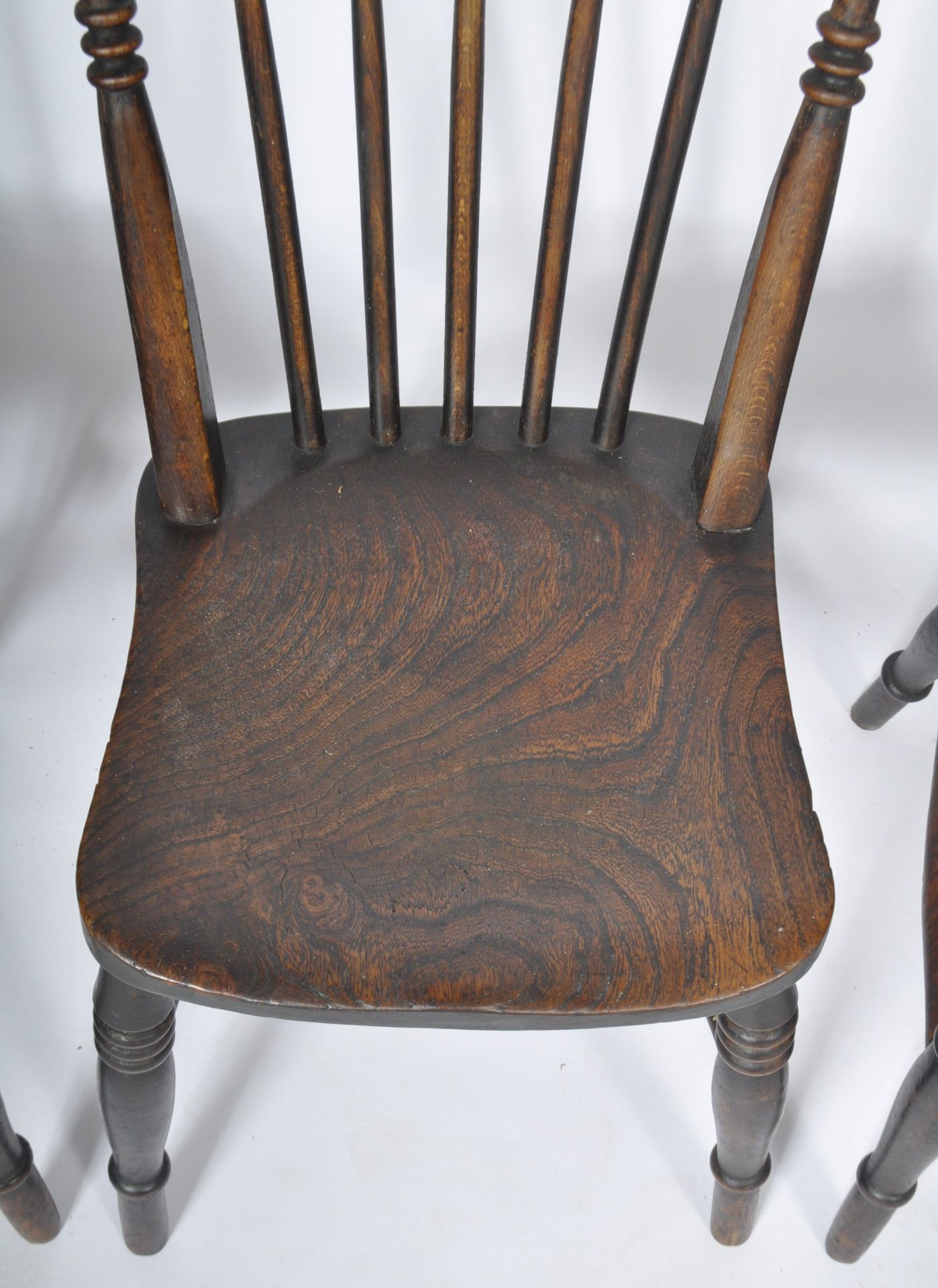 SET OF FOUR 19TH CENTURY BEECH & ELM FARMHOUSE DINING CHAIRS - Image 4 of 8