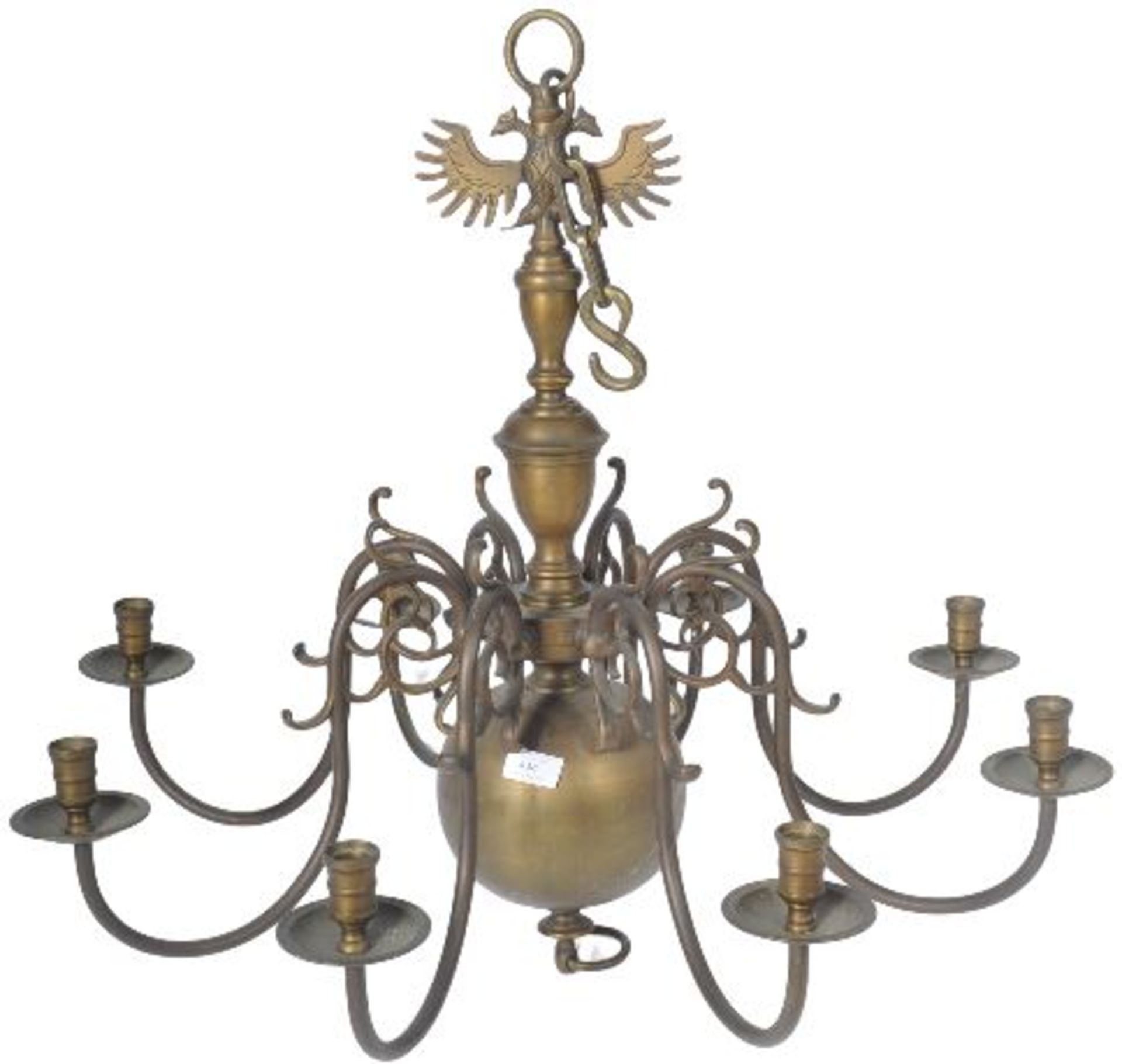 EARLY 20TH CENTURY DUTCH BRASS CEILING LAMP