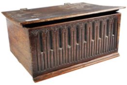 17TH CENTURY JACOBEAN CARVED OAK BIBLE BOX